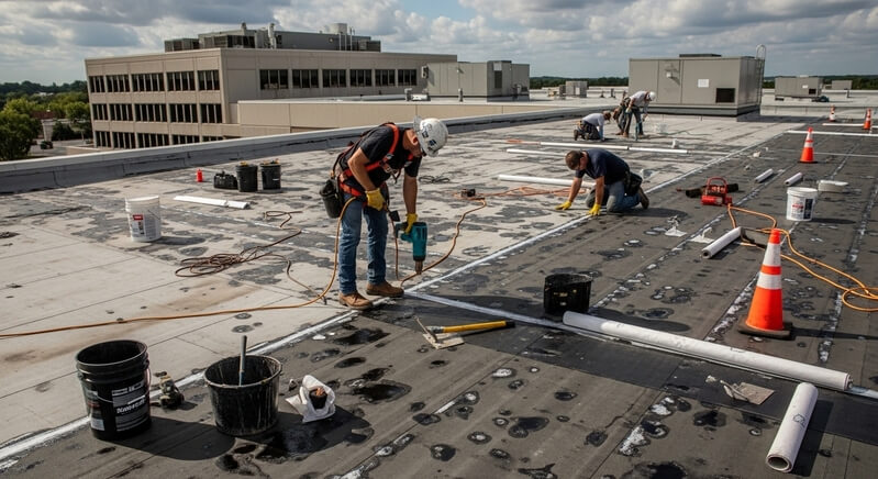 Commercial building rooftop in Tempe, AZ