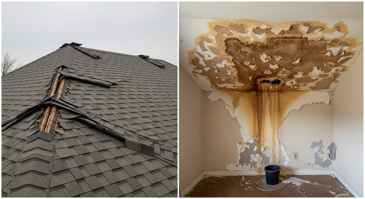 Monsoon storm damage assessment on an Arizona roof