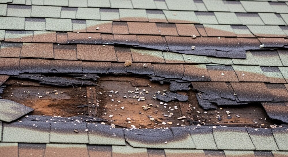 Roofer tracing a roof leak to its source in Tempe, AZ