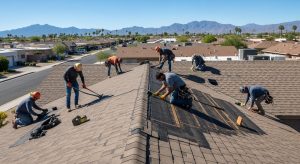 Roof leak repair service in Tempe AZ fixing leaking roof