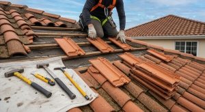 tile roof repair in Tempe AZ replacing broken roof tiles